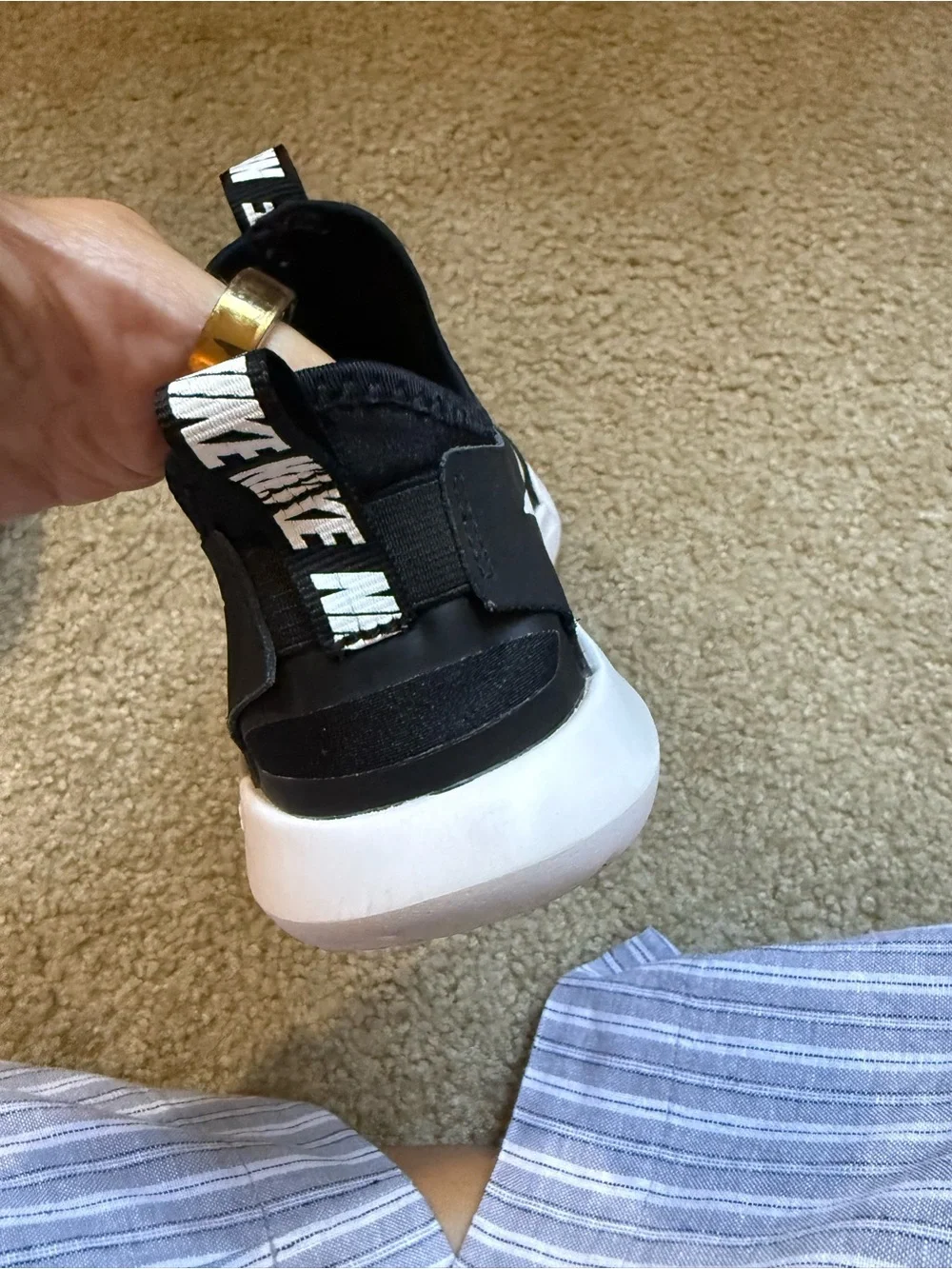 Nike Youth Slip-On Sneakers - Black & White